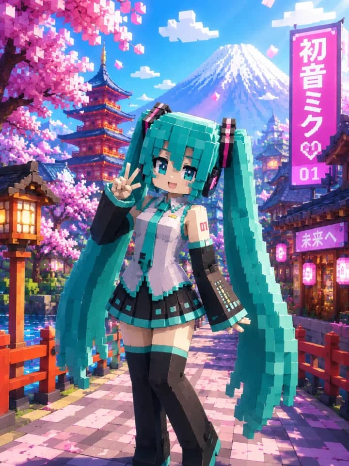 Hatsune Miku style character created in Nilo